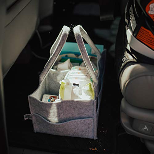 Parker Baby Co. Felt Diaper Caddy Organizer - Regular, White - color: White (Heathered White), size: Regular