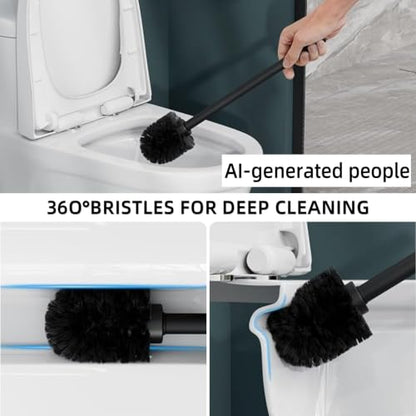 Toilet Brush and Holder Set, 2 PCS,Simple Sandstone Look,Beige