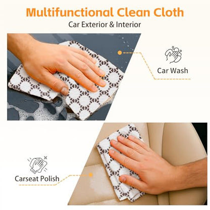 Viraelive Microfiber Cleaning Cloth Roll, 50 Sheets, White Waffle, 12"x12" - color: White Dots