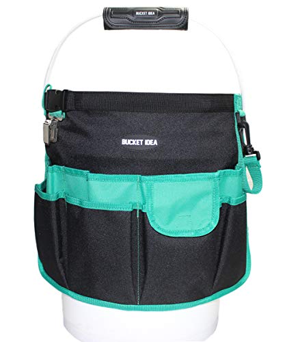 MELOTOUGH Bucket Caddy Organizer Bucket Tool Organizer for Garden Tools Fit 3.5 to 5 Gallon Bucket (Green) - color: Green