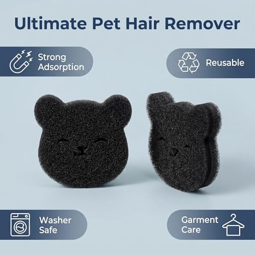 Pet Hair Remover for Laundry, 6 PCS Dog Cats Hair Remover for Laundry Balls Hair Catcher Laundry for Dryer Reusable Fur Hair Catcher Washer Machine, Removes Pet Fur, Hair, Lint (Black) - color: Black
