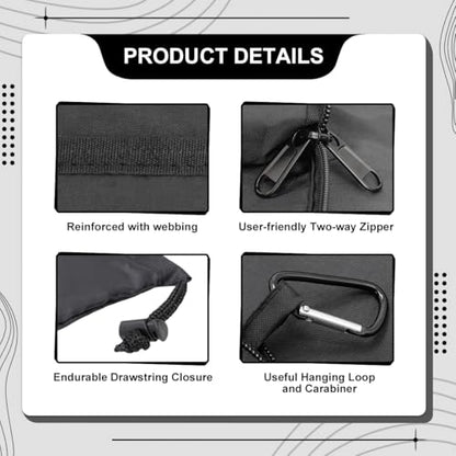 Travel Laundry bags, Dirty Clothes Travel Bag with Handles, Portable Small laundry Sack for Travelling, Suitcase, Gym, Camping (Black&Grey) - color: Black&Grey