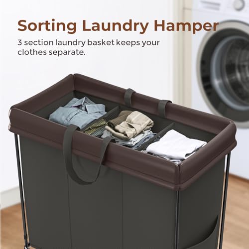 Large Laundry Hamper with Wheels, 320L Rolling Laundry Basket with Wheels - color: Black, size: 320L