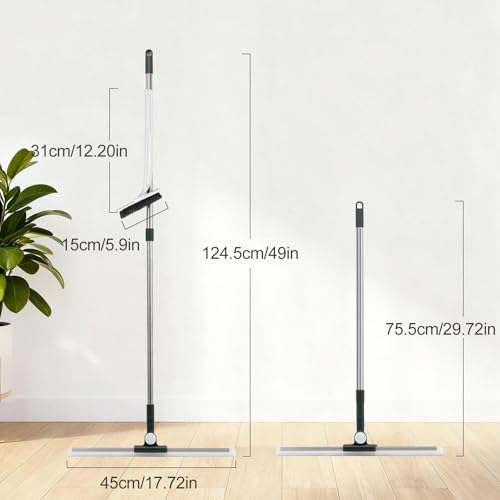 29"-49" Telescopic Pole Floor Squeegee for Concrete Floor - size: 17.7" wide