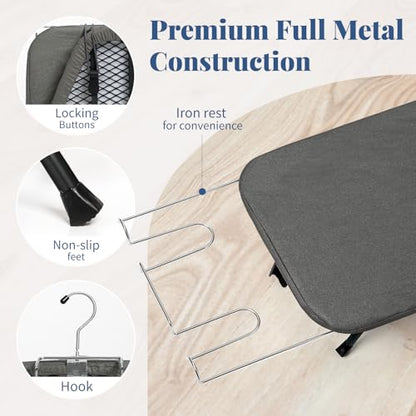 Small Ironing Board Foldable 32"x12" Black - color: Black