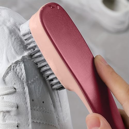 1 Pack Shoes Cleaning Brush, Handheld Scrubbing Brush–Multifunctional Cleaning Tools for Shoes, Laundry, Tile, Bathtub/Dark Pink - color: Dark Pink
