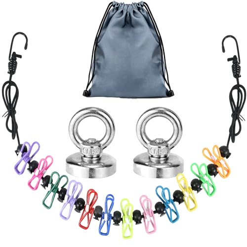 Travel Clothesline with Two Magnetic Hooks for Cruise RV Camper Essentials, Clothes Line 12 Clothes Clips for Cruise Camper RV Accessories, Portable Clothesline for Camper Essentials Car Accessories