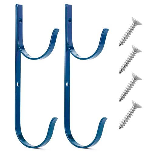 UNCO Pool Pole Hanger - 2 Pack Blue Organizer, Fence Hooks for Poles & Hose, Outdoor Equipment Hooks - color: Blue, size: 2 Pack