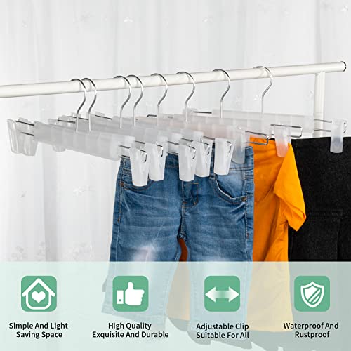 Pants Hangers with Clips, Skirt Hangers, 10 Pack, Translucent - color: Translucent, size: 10Pack