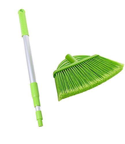 Three-Section Telescopic Aluminum Alloy Rod Long-Handled Broom for Housekeeping Garden Camping Outdoor&Indoor, 3 CPS Green - color: 3pcs Green