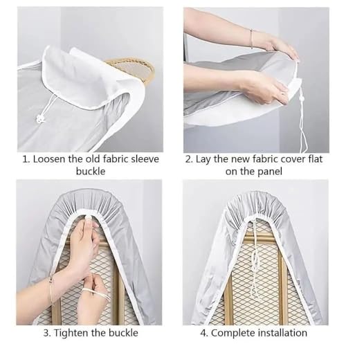 Board Cloth, Heavy Heat Resistant Ironing Board Cover, Universal Drawstring Ironing Board Pad Protector Cover Laundry Supplies(90x30cm-Style E) - color: Style E, size: 90x30cm