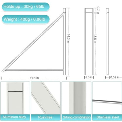 Foldable Wall Mount Drying Rack, 65lb, Space Saving White - color: White