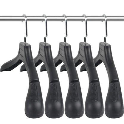 DEDU Suit Hangers for Men 40 Pack, Extra Wide Suit Hanger Non Slip Width 17.7", Thick Plastic Coat Hangers Black with Metal Hook - color: Black-40