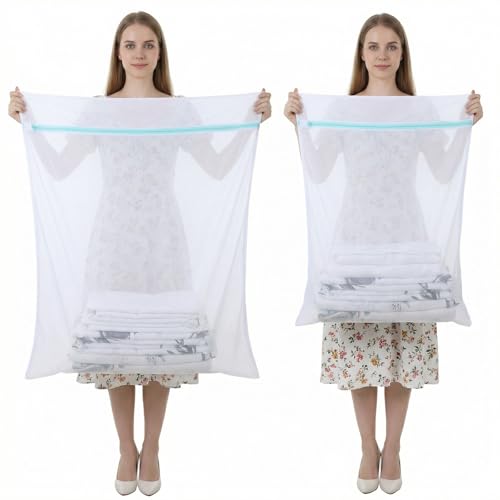 6 Pack Extra Large Mesh Laundry Bags for Delicates XX-L 43"x35" and 24"x32"