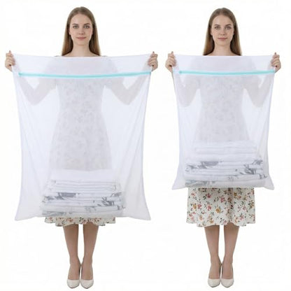 6 Pack Extra Large Mesh Laundry Bags for Delicates XX-L 43"x35" and 24"x32"