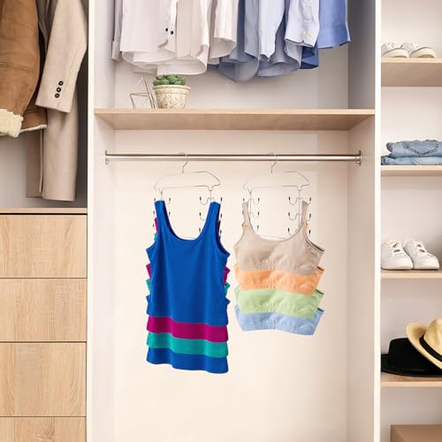 Tank Top Hanger Space Saving, 24 Hooks Bra Hanger for Closet Organization, Metal Multilayer Tank Top Organizer & Camisole Hanger for Underwear, Bathing Suits, Lingerie, 360° Swivel (1 Pack) - size: 1 Pack