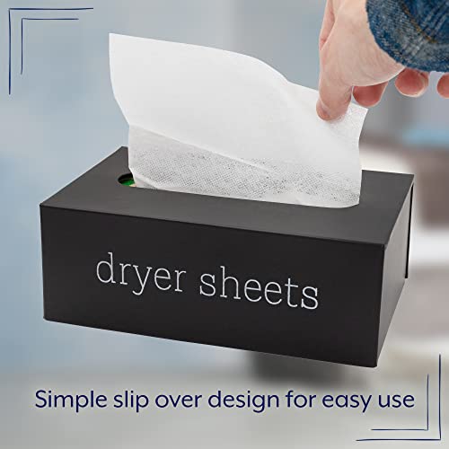 AuldHome Design Farmhouse Dryer Sheet Dispenser (Black); Countertop Enamelware Fabric Softener Sheet Holder for Laundry Room - color: Black