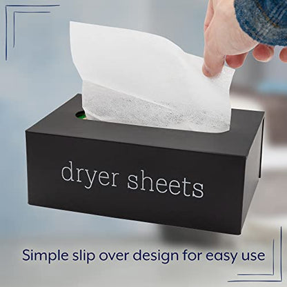 AuldHome Design Farmhouse Dryer Sheet Dispenser (Black); Countertop Enamelware Fabric Softener Sheet Holder for Laundry Room - color: Black