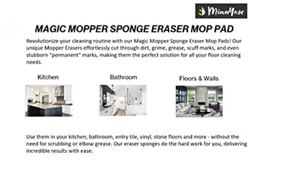 Magic Mopper Sponge Eraser Mop Pad, Compatible with Most 16" Spray Mops - style: Eraser Mop Pads for 16” – 18” Wet Spray Mops