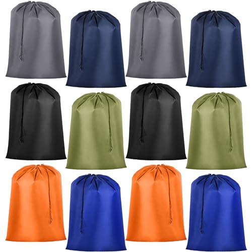 Woanger 12 Pack 28 x 45 Inch Extra Large Laundry Bags Bulk, Colorful - color: Colorful