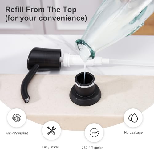 GAGALIFE Kitchen Sink Soap Dispenser Pump, 17 oz Bottle, Oil Rubbed Bronze - color: Oil-rubbed Bronze