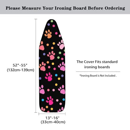 Flashideas Dog Paw Prints Ironing Board Cover and Pad- 52" x 13" Iron Board Cover Fits Standard Size, Iron Board Cover Accessories - color: Dog Paw Prints 1