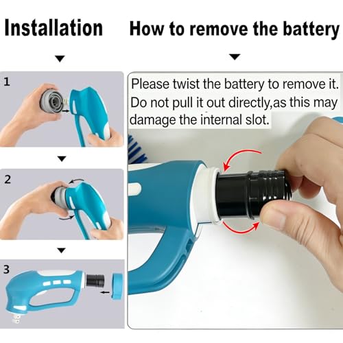 Cordless Electric Spin Scrubber with 6 Brush Heads & 2 Rechargeable Batteries, Power Scrubber for Shower Tile Grout Tub Bathroom Cleaning, IPX7 Waterproof Handheld Scrubber