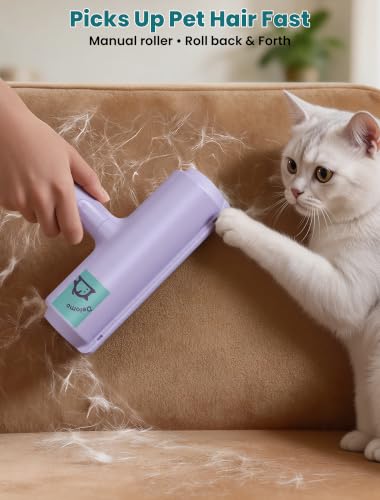 DELOMO Pet Hair Remover Roller, Reusable Lint Roller for Dog and Cat Hair - color: C: Purple（limited Color）