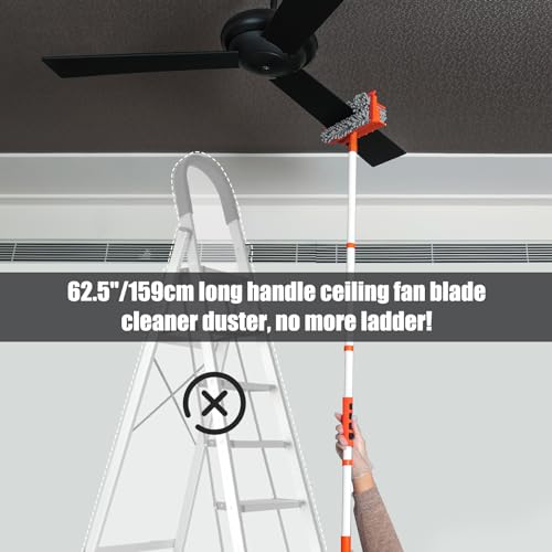 Qaestfy Pack of 2 Chenille Pad Refill Compatible with QAE026 Ceiling Fan Clenae Duster with Long Handle