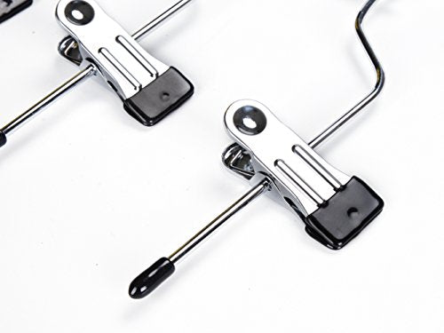 5 Quality 4-Tier Pant Skirt Trouser Hangers Heavy Duty Metal and Clips, Great for Slacks, Trousers, Jeans, Towels (5)