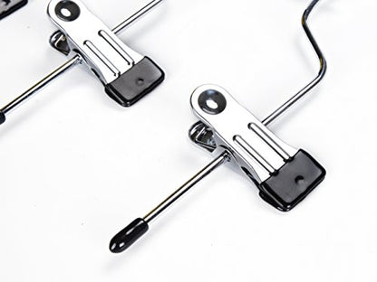 5 Quality 4-Tier Pant Skirt Trouser Hangers Heavy Duty Metal and Clips, Great for Slacks, Trousers, Jeans, Towels (5)