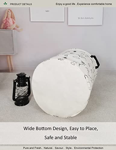 Round collapsible Large Deer Mountain Laundry Hamper for Adults Kids - color: Forest deer