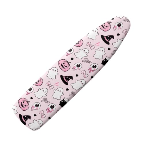 Ironing Board Covers with Hook and Loop Ironing Board Accessories with Halloween Ghost, Universal Stretchy Cover for Ironing Board Pink - color: Halloween Ghost - Pink