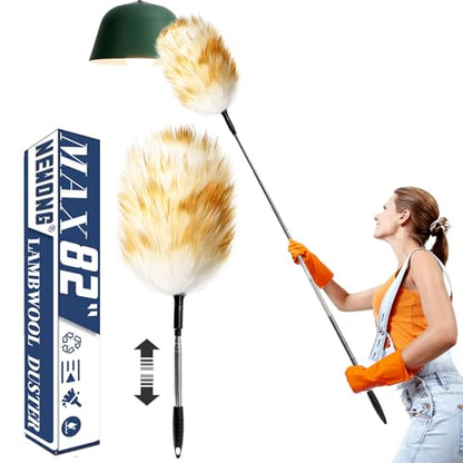 Extendable Lambswool Duster, Up to 82 in, Aluminum Handle