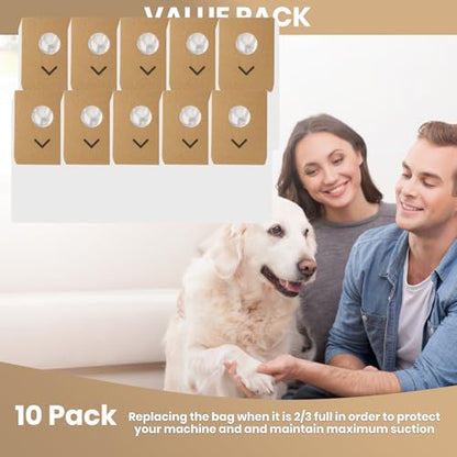 10 Pack Replacement NEC490BL Vacuum Bags,Compatible With Eureka Stylus Elite NEC490BL NEC490SE NEC410BK Cordless Stick Vacuum Cleaner
