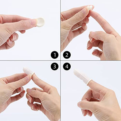 Finger Cots Small 300 Pcs Fingertips Protective Finger Cots White Disposable Finger Rubber Tips for Injured Finger,Cracked Finger,Sports - size: Small