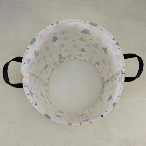 QUEENLALA Large Foldable Round Storage Basket Laundry Hamper, Pine tree - color: Round-pine tree