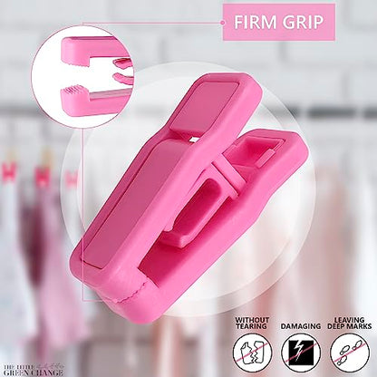 Hanger Clips for Pants, 20 Pcs, Plastic (Pink), for Dry and Wet Clothes - size: 20 Pack