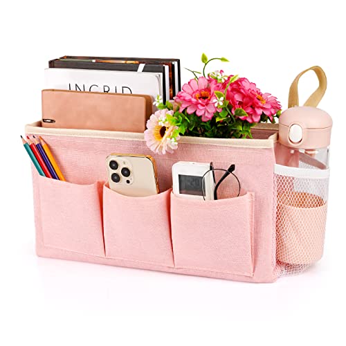 Lilithye Bedside Caddy, Bedside Storage Bag Hanging Organizer for Bunk Bed - color: 1pc Pink
