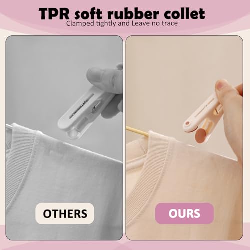 PURIPUFF 24 Pack Clothes Pins Clothes Peg Clip Pins with Plastic Rope for Clothesline Drying Clothing Clips Hooks Windproof Clothes Hanger for Hanging Socks Hats Pants Bras Underwears Towel Photo