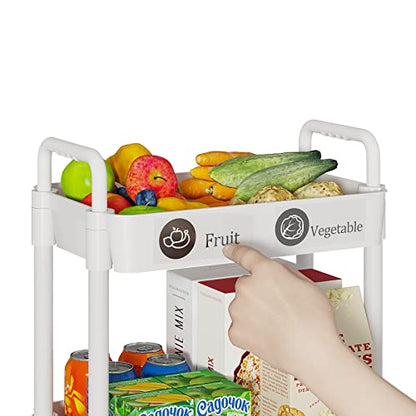 4 Tier Rolling Cart with Wheels, Utility Storage Carts,White - color: White, size: 4-Tier