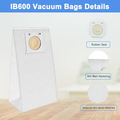 10 Pack IB600 HEPA Replacement Intuition Vacuum Bags for Kenmore Intuition Upright Vacuum Cleaner for Kenmore BU4022 BU4050 BU4020 BU4018 BU3040 Vacuum Cleaner