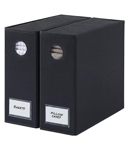2 Pack Sheet Organizers - Foldable Sheet Set Organizer, King/Queen - Black - color: 03 - Black, size: 2