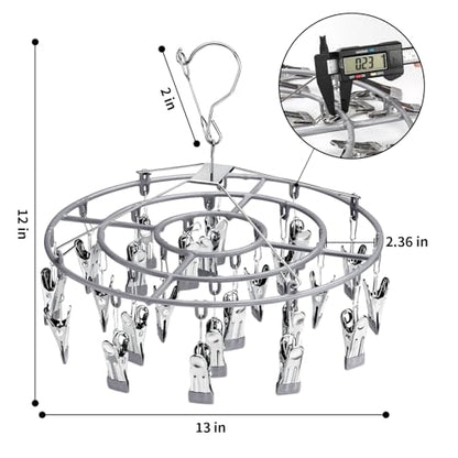 sock hanger for drying bra rack underwear panty hanging dryer baby herb wet - color: Gray (24 Clips) (2pcs)
