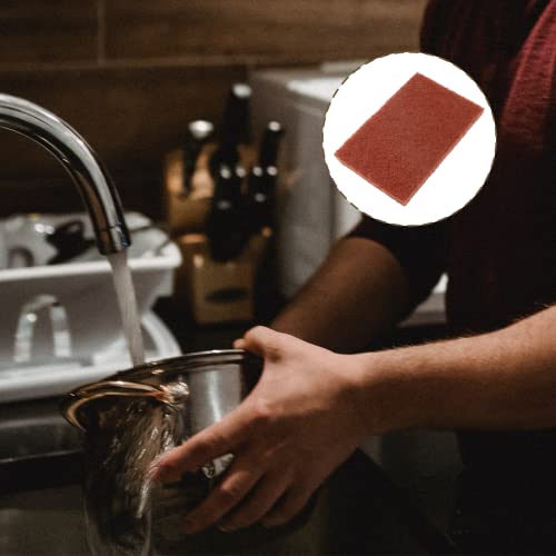 12pcs Red Scouring Pads, Heavy Duty Scour Pads Multipurpose Scour Pad Reusable Scrubbing Pads with Anti Grease Technology for Kitchen Scrubber Sink Dish Cleaning Metal Grills (Pack of 3) - size: Medium, 12pcs (Pack of 3)