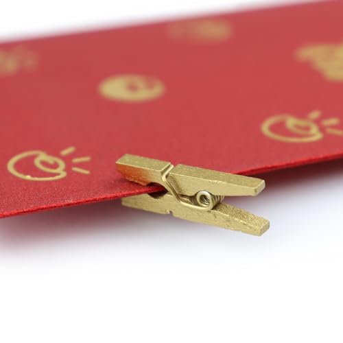 HEEHEE 100 PCS 1 Inch Gold Mini Clothespins Small Clothes Pin Natural Texture Wooden Clips for Food Package Clips Hanging Photo - size: Gold 1x0.12”-100 PCS