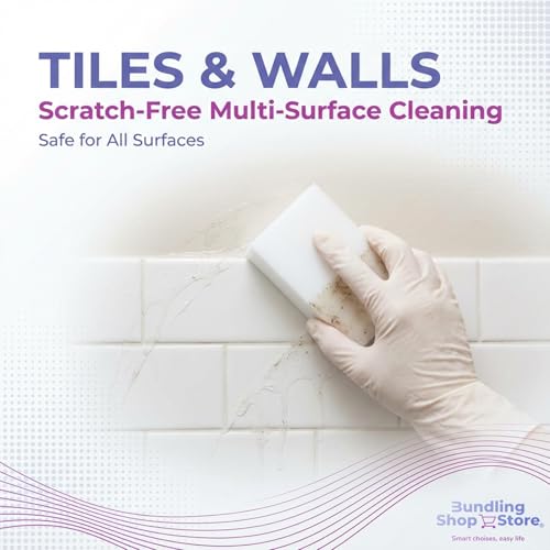 Melamine Sponge- Cleaning Pads 120 Count, High Density, Scratch Free Sponges (3.93in X 2.36in X 0.78in) for Kitchen, Bathroom, Tiles, Walls & Multi-Surface Cleaning