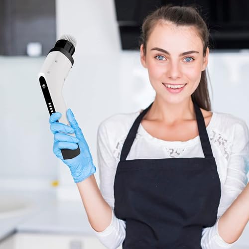 7-in-1 Electric Bathroom Scrubbing Brush, 2500 mAh. Pack of 12 Telescopic Bathtub Scrubber with Long Handle. Electric Bathtub Scrubber. Portable Power Brush for Cleaning Bathroom, Kitchen, Car