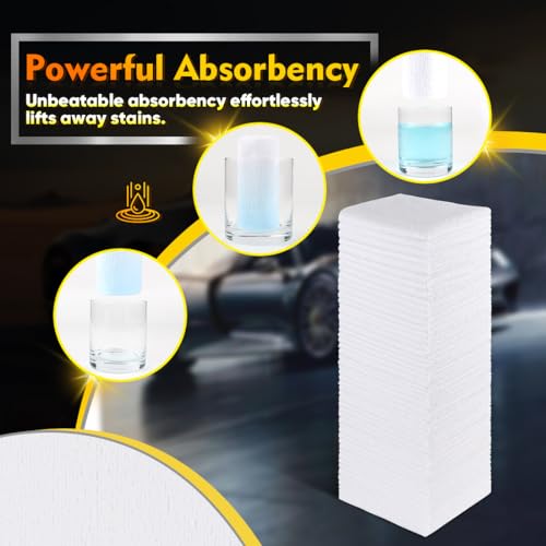 HOMEXCEL White Microfiber Cleaning Cloth 100 PK, Towels for Cars, Shop Rags - color: White