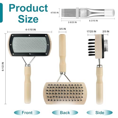 Air Conditioner Coil Cleaning Brush Kits - Double Sided HVAC Brush AC Coil Cleaner Brush and Metal Radiator Fin Comb Compatible with Air Conditioner HVAC Fin Comb Straightener